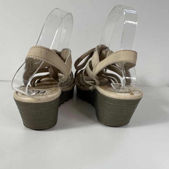 Fly London Yito Leather Lace-Up Wedge Sandals Ivory Women’s Size EU 40 - Picture 11 of 11